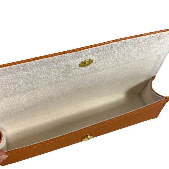 Tory Burch Eyeglasses Case Orange Soft Shell Slim Case + Cleaning Cloth NWOT - Picture 7 of 7